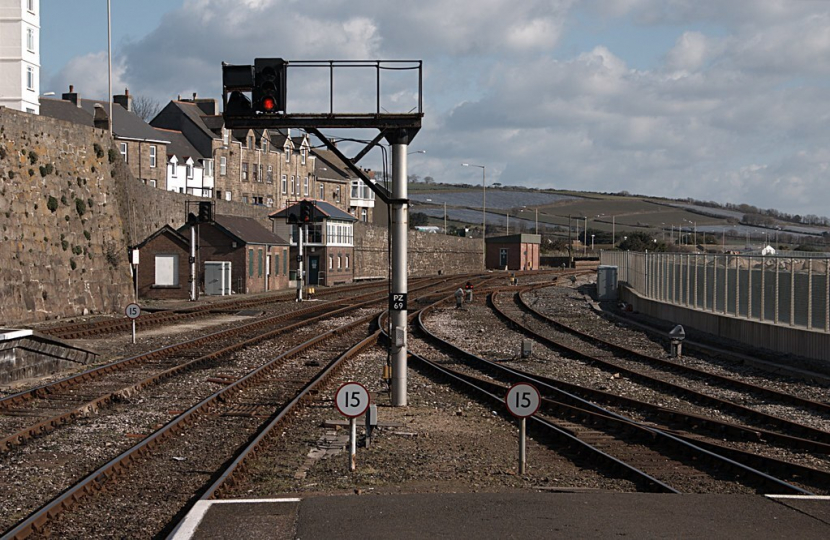 A deserted stretch of line in Penzance