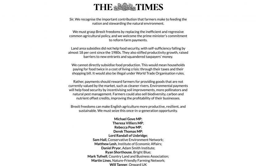 Letter to the Times