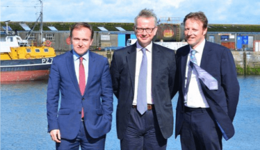 Derek Thomas MP with George Eustice, Fishing Minister and Michael Gove MP Secretary of State 