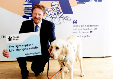 Derek stands up for Guide Dogs