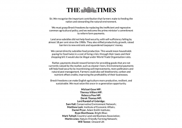 Letter to the Times